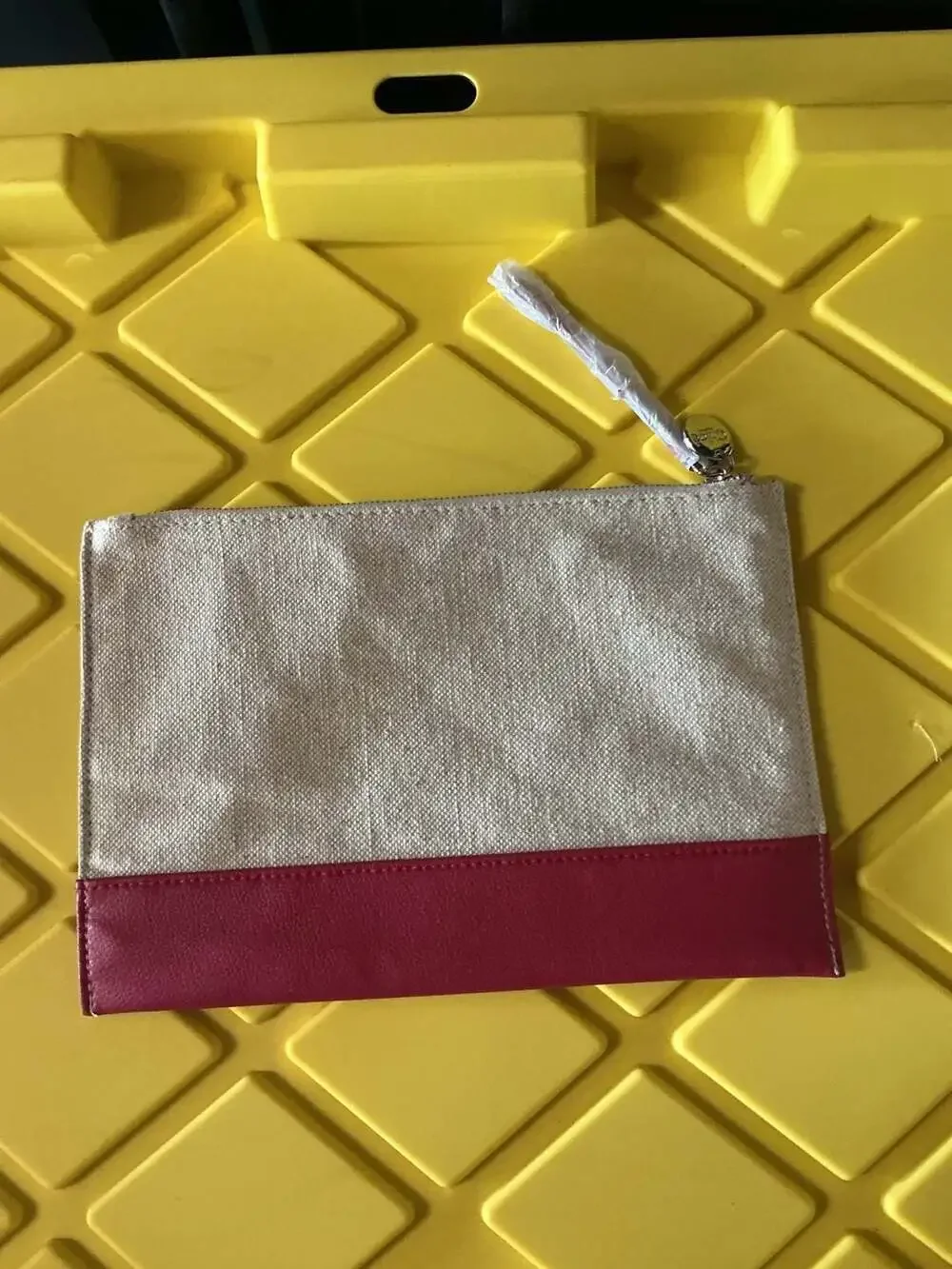Chloe Parfum Canvas and Red Leather Cosmetic Pouch